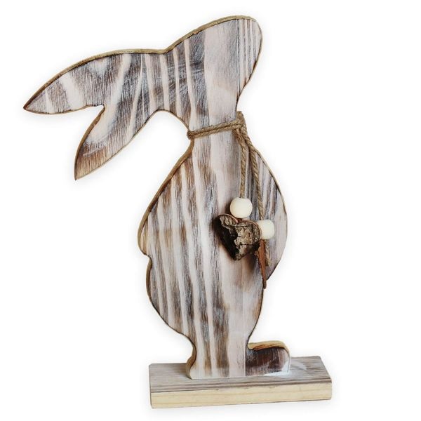 Zajíc dřevo 30cm šedá